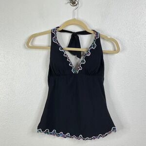 Profile by Gottex Black Halter Top Tankini Top Size 6